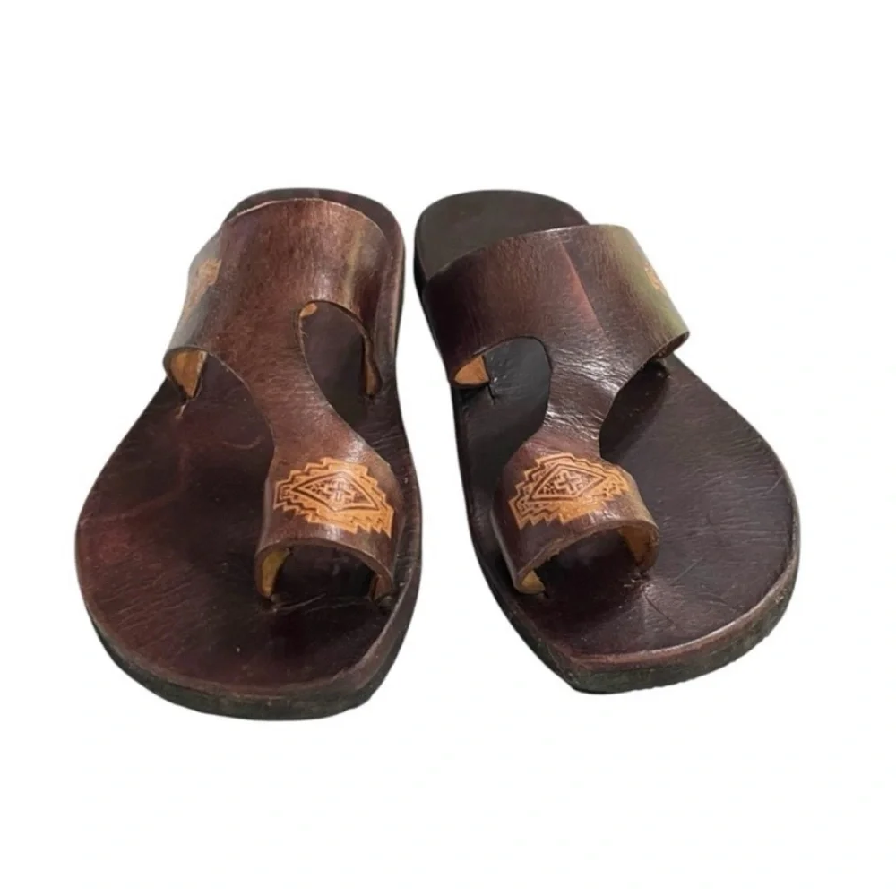 Kids Unisex Leather Sandals Size 13 | Handmade in India | Brown Slip-On
